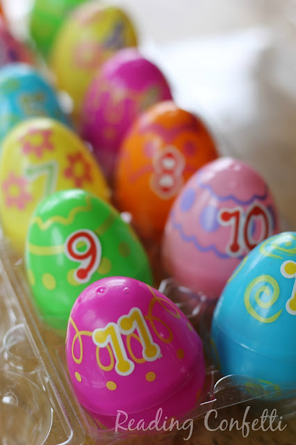 Fill numbered plastic Easter eggs with small treasures to make a fun and easy countdown.