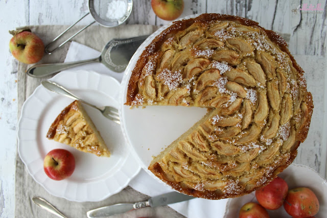 Rezept für Apfelkuchen mit Marzipan