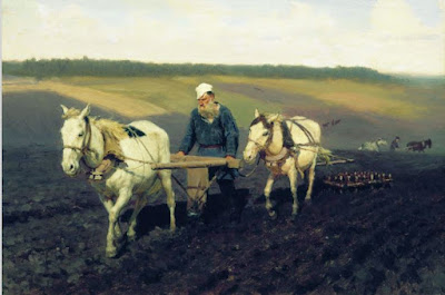 Репин И.Е. Пахарь. Лев Николаевич Толстой на пашне.