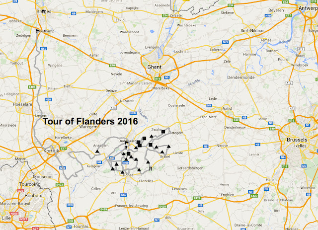 Tour of Flanders route map 2016