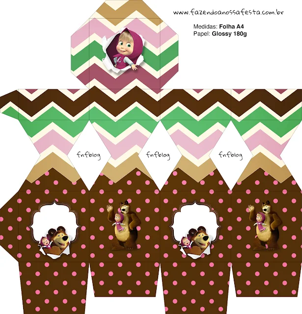 Masha and the Bear Party Free Printable Box.