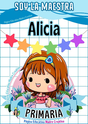 Cartel de Maestra Alicia de nivel Primaria