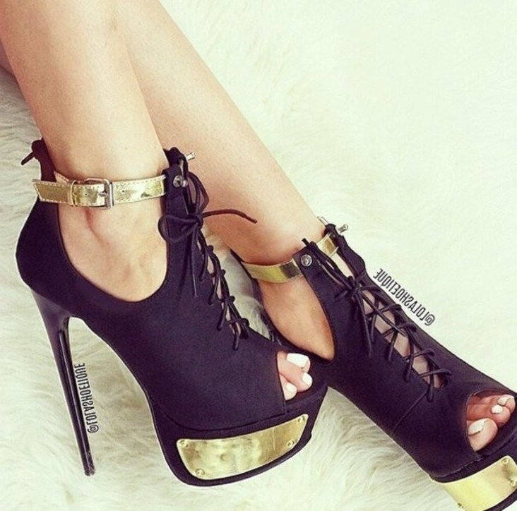 Gold And Black Heels - Images for gold and black heels