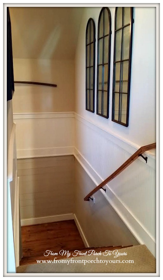 Texas Farmhouse-Planked Stairwell-RoundTop Texas-Trendmaker Homes-From My Front Porch To Yours