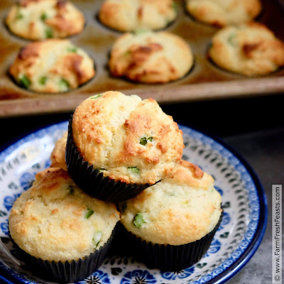 pic of a plate of muffins with asparagus and goat cheese