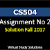 CS504 Assignment No 2 Solution Fall 2017