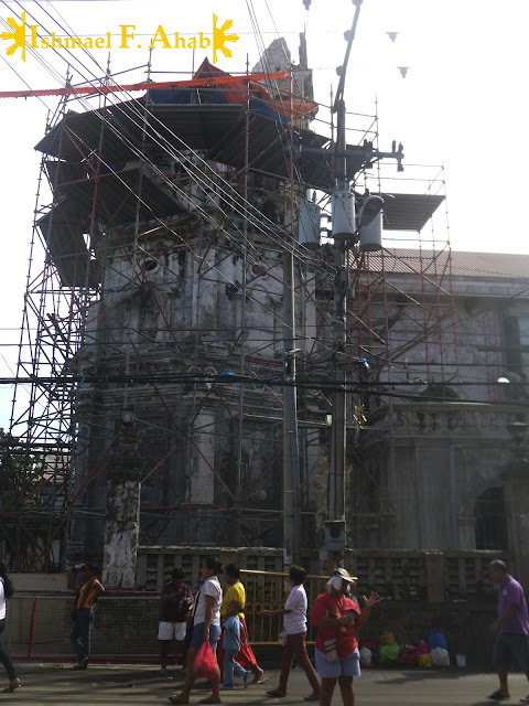 Bell tower of the Minor Basilica of the Santo Niño ruined by the Bohol Earthquake