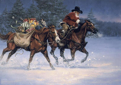 Cowboy Christmas Santa Card