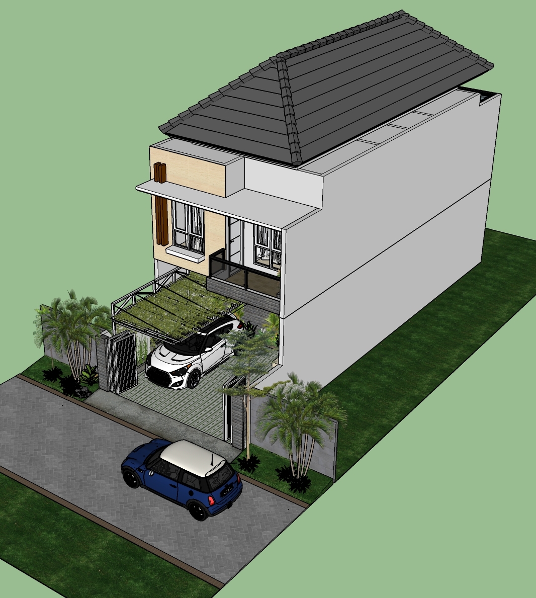 69 Desain  Rumah  Minimalis 2  Lantai  Bagian  Belakang  