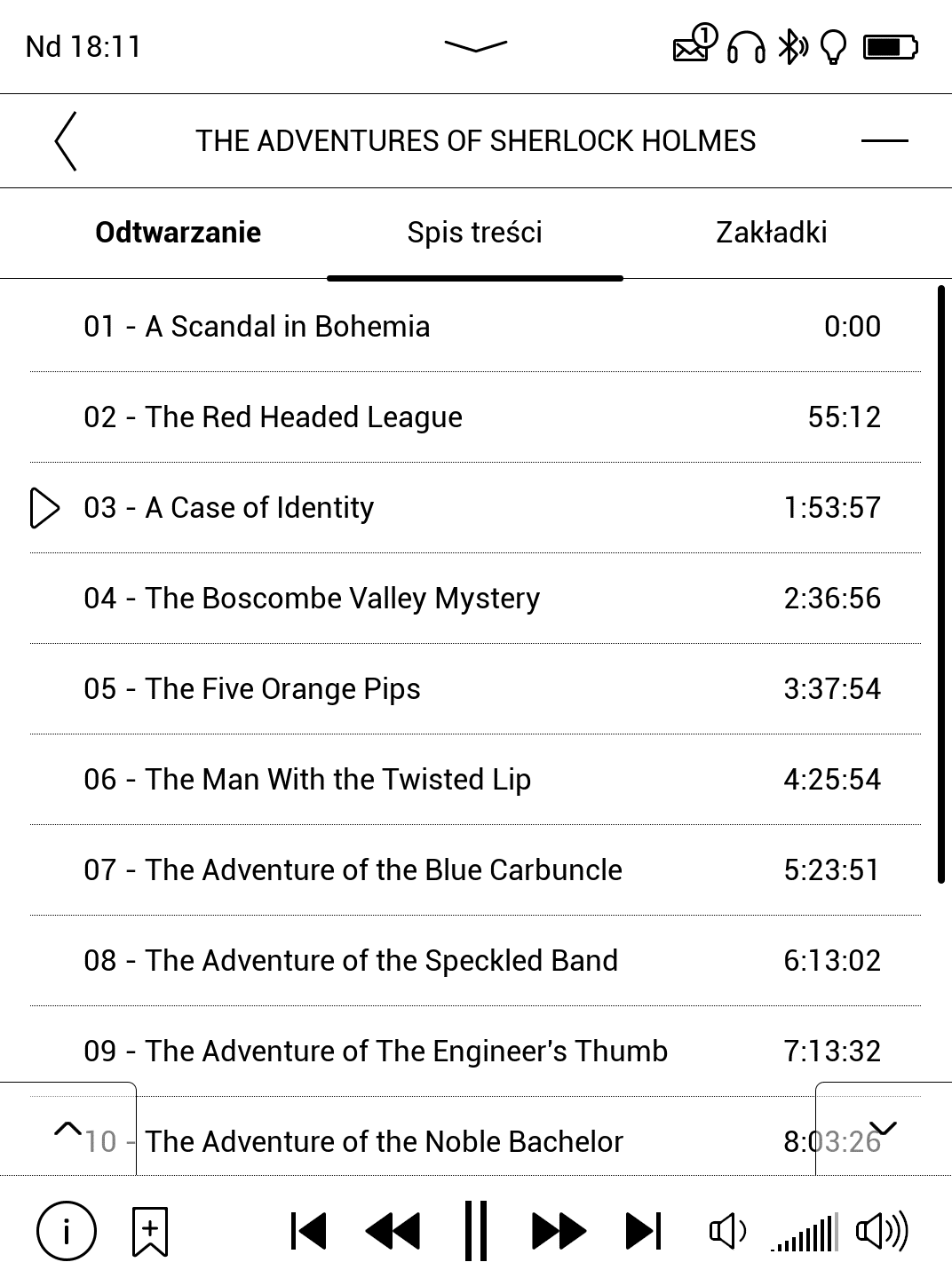 PocketBook Color 633 – spis treści audiobooka