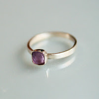 Simple amethyst and silver ring