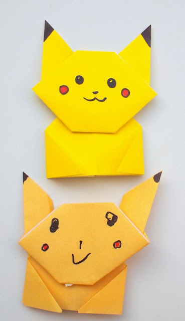 How to fold an Origami Pikachu- Easy Step-by-step directions for all Pokemon lovers