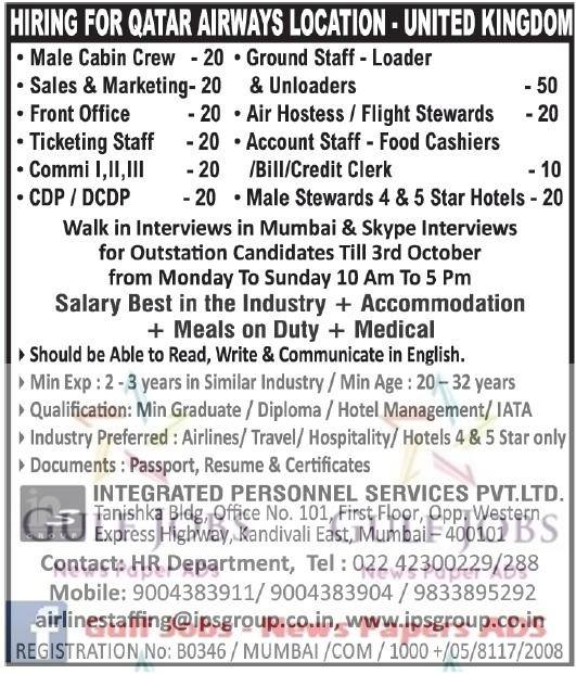 Qatar Airways Job Vacancies in United Kingdom