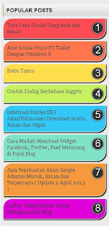 Cara Mudah Membuat Widget Popular Post Warna Warni