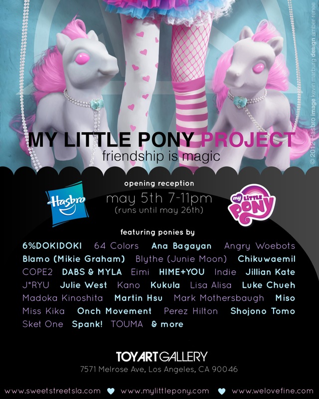 The Toy Art Gallery will be hosting the My Little Pony Project