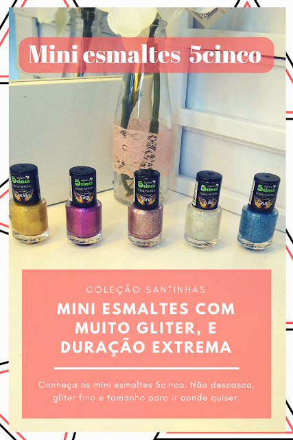 esmalte com gliter fino longa duração e não descasca - Coleção Santinhas 5cinco - Admirável Feminismo