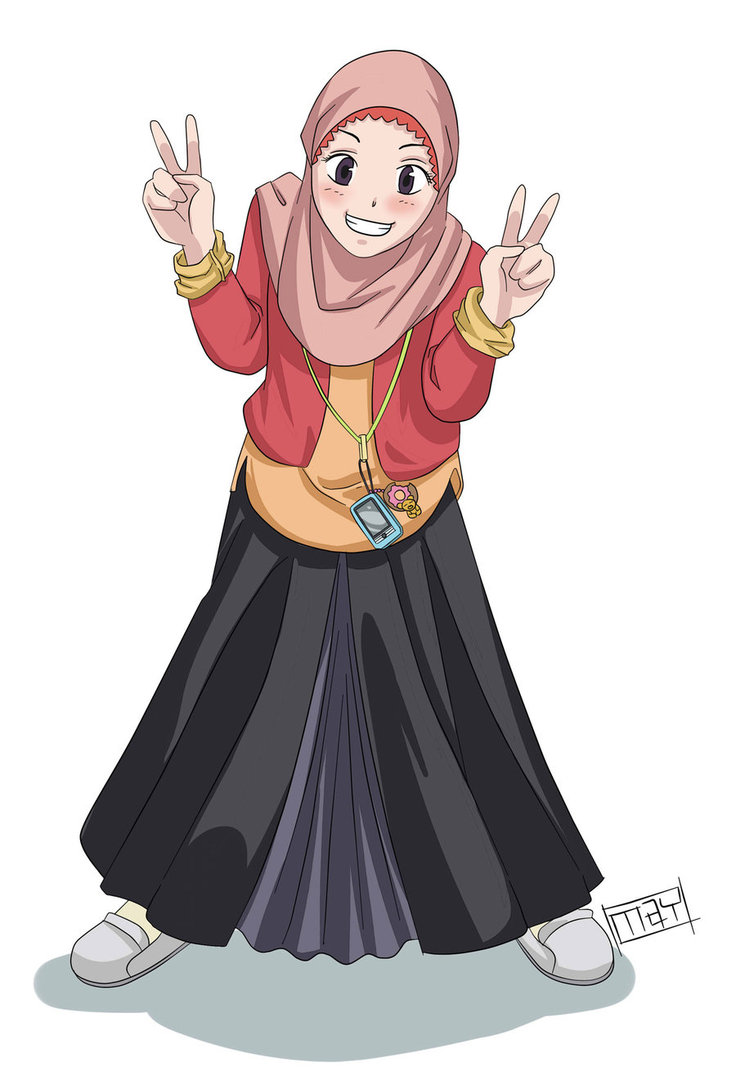 Gambar kartun muslimah yang keren dan cantik