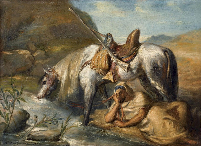 Cavalier arabe faisant boire son cheval - Théodore Chassériau