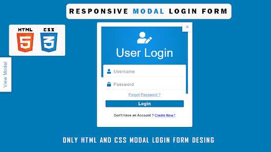 Responsive Modal Login Form Using HTML And CSS 