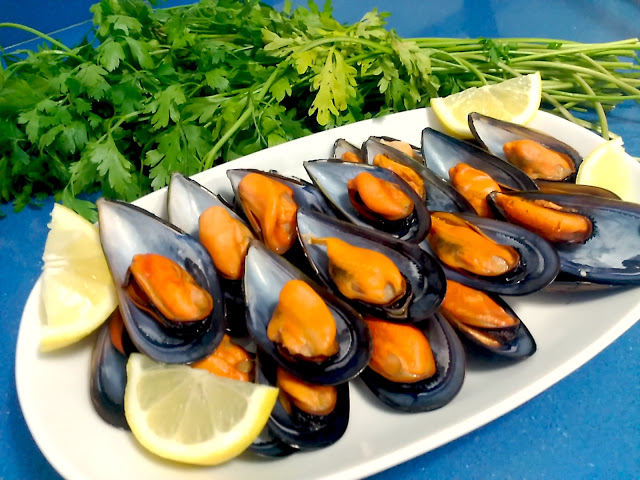 Mejillones al vapor microondas