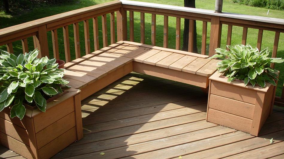 Wooden Deck Planters Bench Ideas