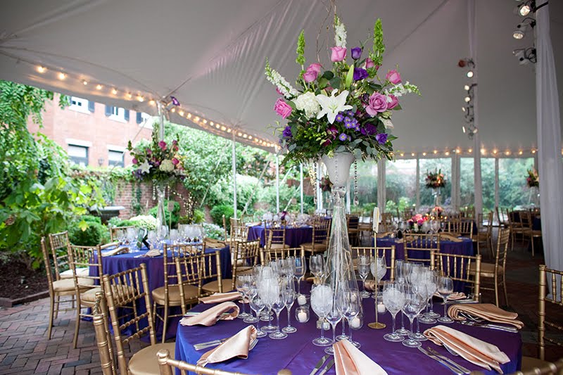 Here is the wonderful wedding reception in the tent of the Decatur House in