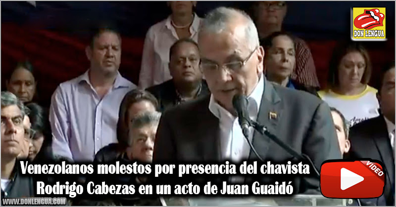 Venezolanos molestos por presencia del chavista Rodrigo Cabezas en un acto de Juan Guaidó