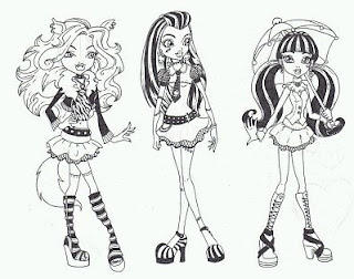 Monster High, Dibujos para Colorear, parte 1