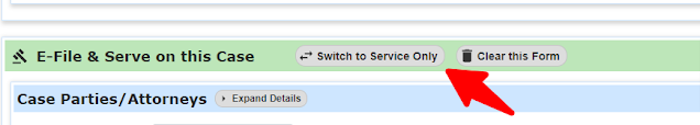 Screen capture showing the service only button