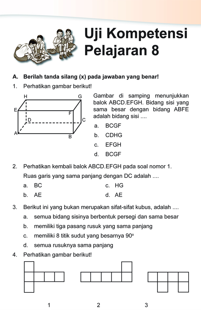 Kumpulan Soal Matematika: Soal Ulangan Harian Matematika Kelas 4 SD quot;Sifat Bangun Ruang 