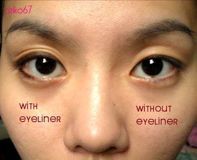 *Eyes with eyeliner absolutely looks more wide awake than without eyeliner.