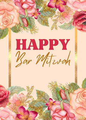 Happy Bar Mitzvah Wishes And Greeting Cards - Floral Watercolor Aesthetic Themed Cards