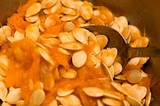 4 cups pumpkin seeds 1 tsp. salt 1/2 tsp ground cinnamon