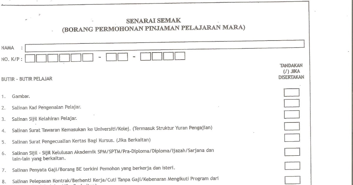 Surat Kebenaran Maklumat Bank Borang Pinjaman Perniagaan Mara