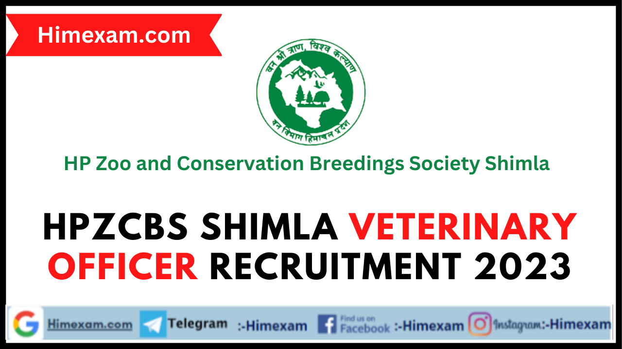HPZCBS Shimla Veterinary Officer Recruitment 2023