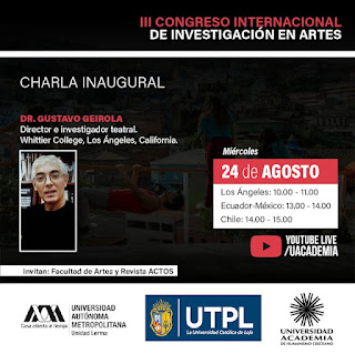 Link inauguración III Congreso Internacional de Investigación en Artes