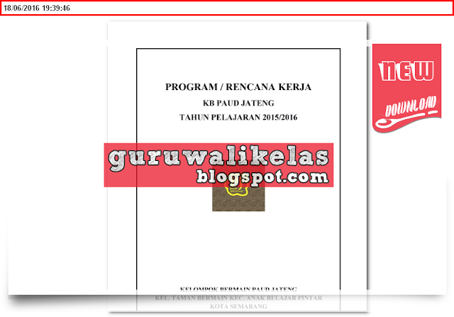 Download Aplikasi Contoh Program Kerja (PAUD TK KB TPA SPS) DOC Terbaru 2016/2017