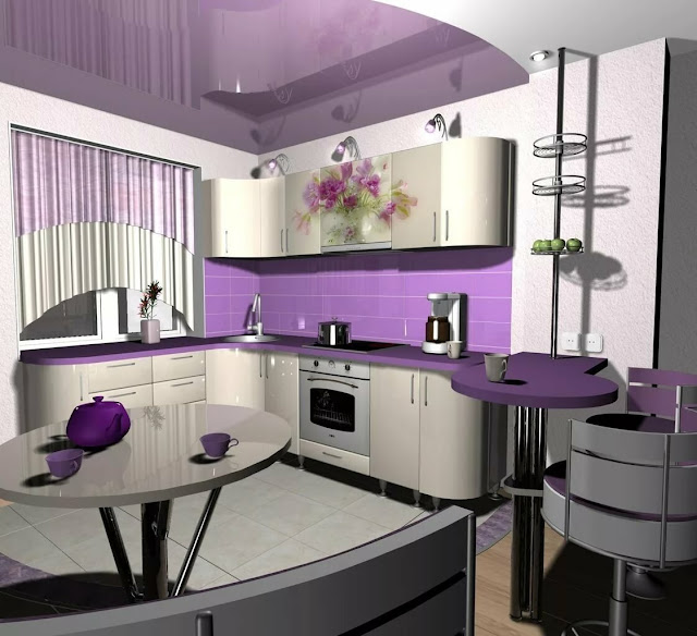light purple kitchen walls