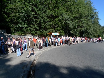 Schlange vor Seilbahn in Kusnice, Zakopane