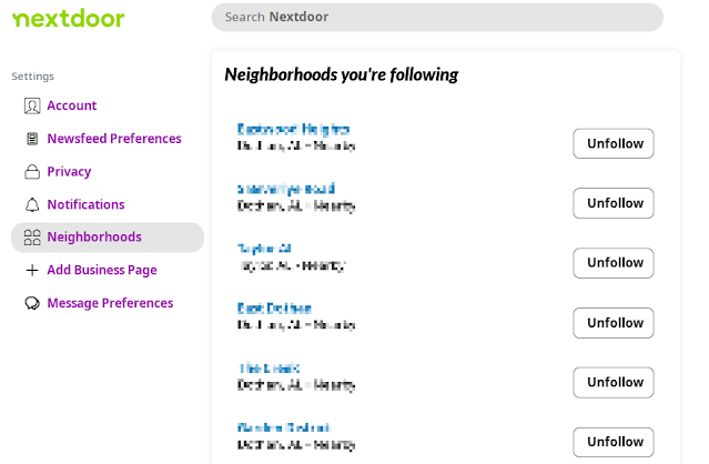 Follow neighborhoods on Nextdoor