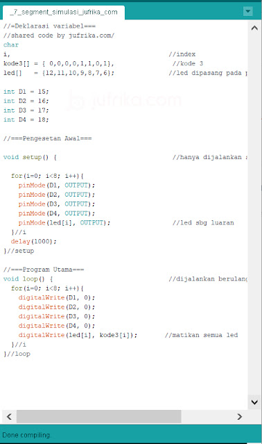 program seven segment simple loop