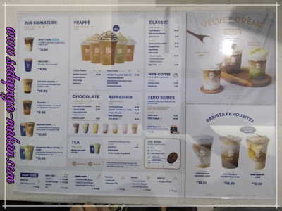 menu minuman Zus Coffee