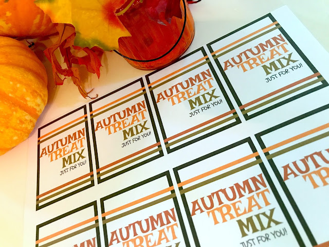 Autumn Fall Treat Mix Printable tags