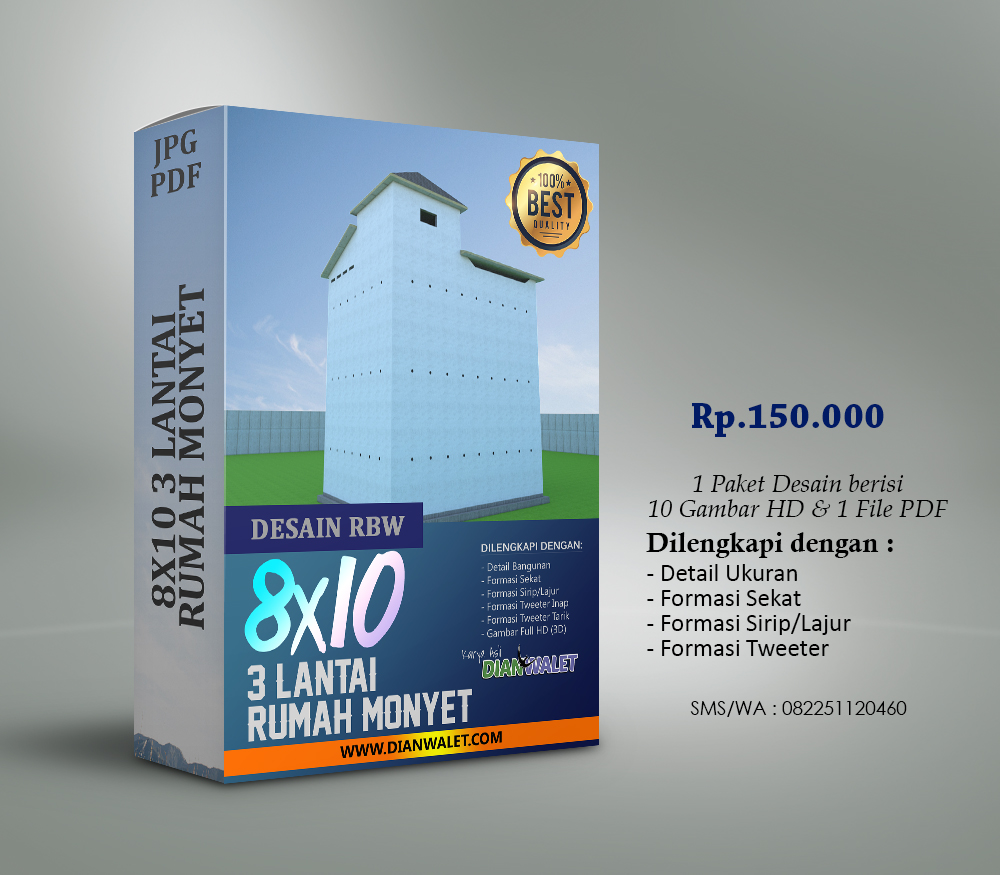 Desain Bangunan Walet 8x10 3 Lantai Premium DIAN WALET