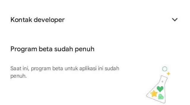 Pengertian Program Beta Sudah Penuh di Play Store Pada Halaman Aplikasi