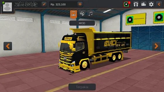 Livery Hino 500 Black Gold Dumptruck