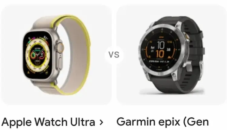 Photo of Garmin Epix 2 and Apple Watch Ultra smartwatches