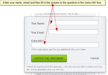 Entering Rafflecopter