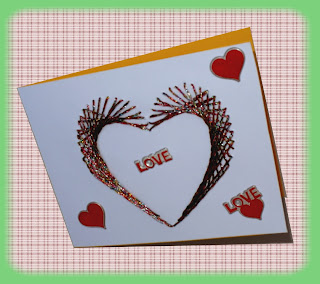 carte en fils tendus motif coeur