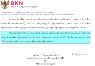 jadwal pendaftaran cpns 2018 diundur